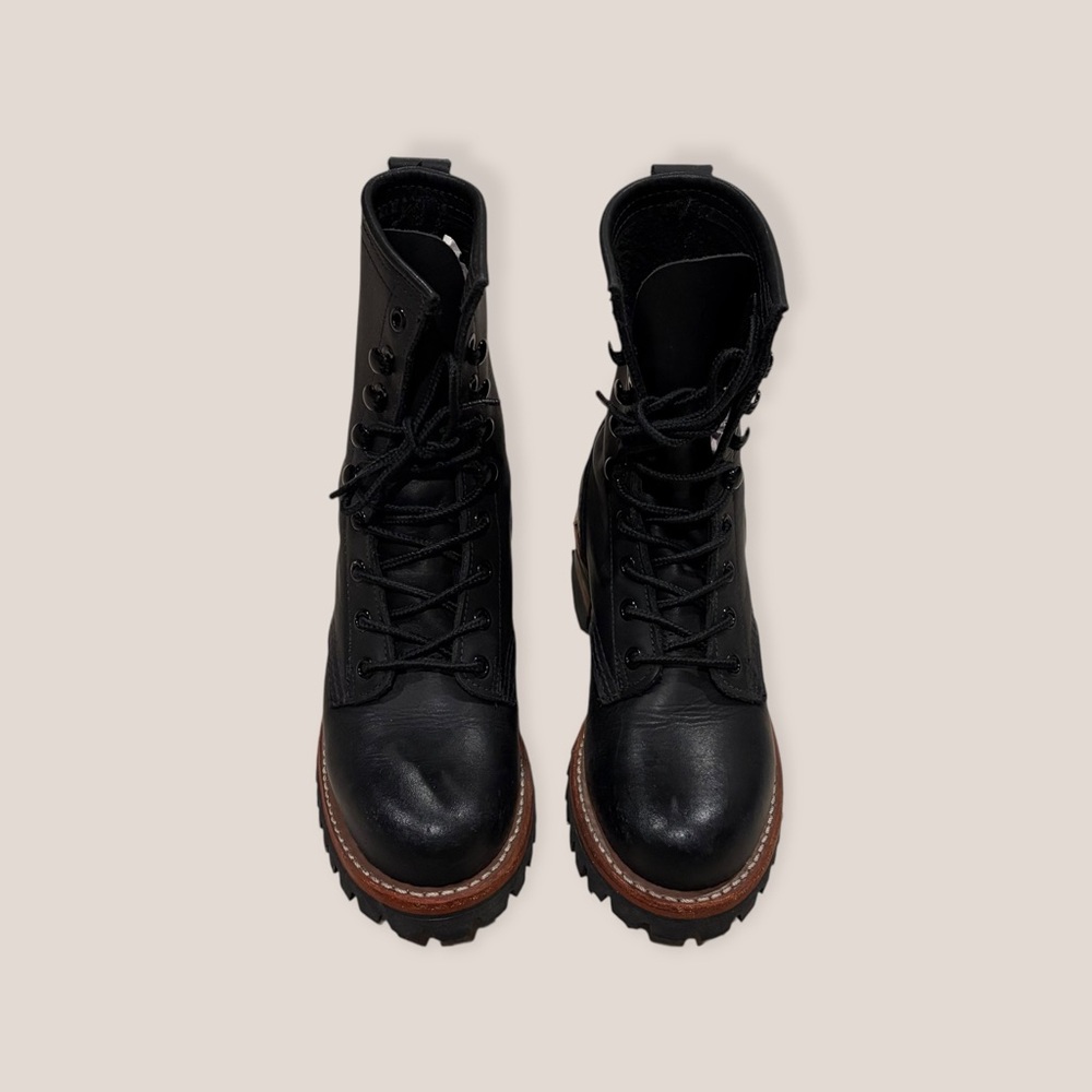 Frye Logger 8G Black Leather Vintage Combat Durable LaceUp Work/Hiking Moto Boot - Picture 8 of 14